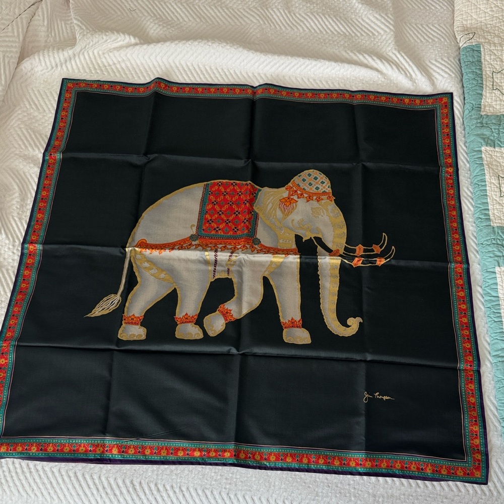 Elegant Black Elephant Tapestry or large pillow - Picture 2 of 7
